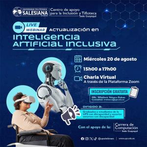 Afiche del Webinar: Actualización en Inteligencia Artificial Inclusiva 2025